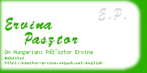 ervina pasztor business card